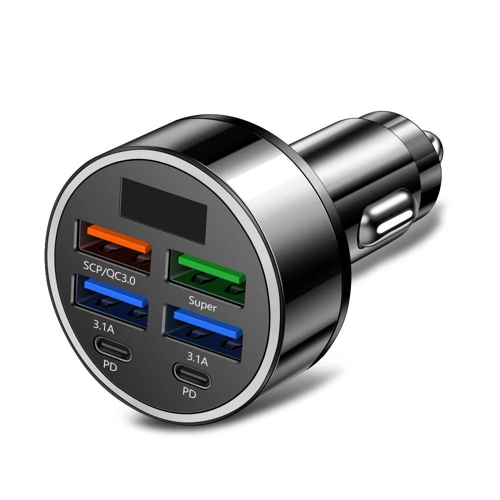 Super Fast 100W 6 Port Car Charger